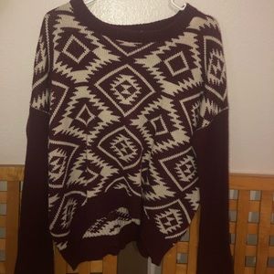 Burgundy Patterned Sweater
